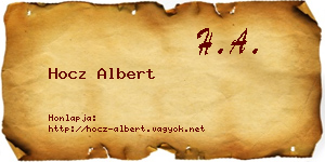 Hocz Albert névjegykártya