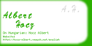 albert hocz business card